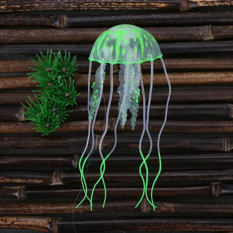Silicone Simulation Artificial Jellyfish Glowing Effect Ornaments Fish Tank Aquarium Decoration Aquaristics Accessories