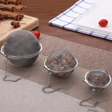 Сетчатый фильтр для инфузионного чая из нержавеющей стали Infusor Круглый с цепочкой для листьев стрейч травяные цветы