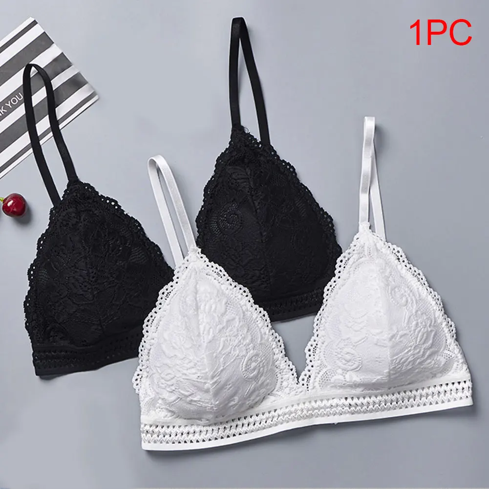 

Ladies Thin Bralette French Style Lace Wireless Triangle Cup Women Lingerie Soft Bra Seamless Underwear Deep V Girls #5