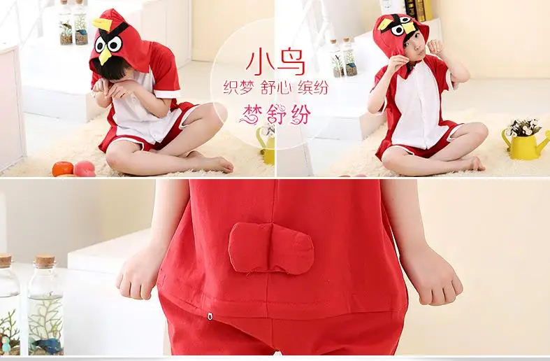 Cartoon Anime Red Bird Cosplay Costume Summer Jumpsuit Short Sleeve kids Animals Bird Pajamas Pyjamas Onesie Children Sleepwear Cartoon Anime Red Bird Cosplay Costume Summer Jumpsuit Short Sleeve kids Animals Bird Pajamas Pyjamas Onesie Children Sleepwear