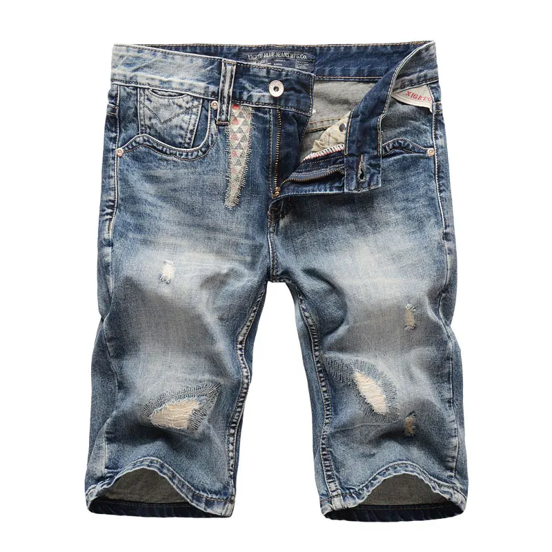 

Summer Fashion Mens Jeans Shorts High Quality Ripped Jeans For Men Denim Shorts Brand Street Youth Casual Beach Shorts Men Jeans