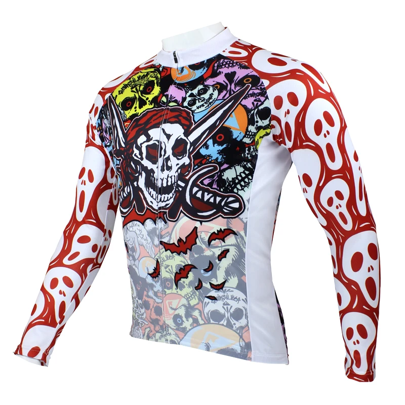 

PALADIN " Color Skull " Mens Long Sleeve Cycling Jersey Bike Shirt Cycling Clothing