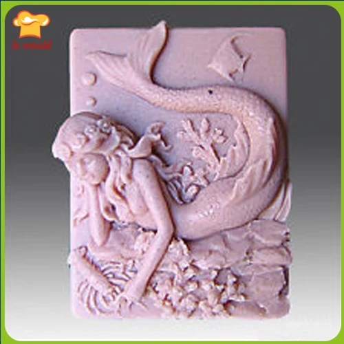 2D силиконовая Русалка Мыло Форма для полимерной глины океан богиня Мыло Плесень красота ручной работы Свадебная декоративная форма