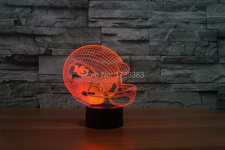 

Kansas City Chiefs 3D LED Night Light American Football Club Lamp USB Light Table Decor Bedside Nightlight by Touch control