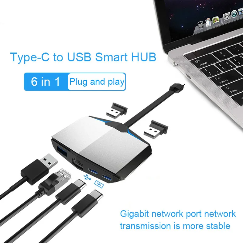 Хаб Basix USB C хаб ethernet Type для Ethernet мульти 3 0 порт Thunderbolt адаптер питания док станции
