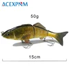 2024 New Hard Fishing Lure 3 Segments Artificial Lure Multi Jointed Swimbait Lifelike Crankbait Sinking Wobblers 50g 15cm 2