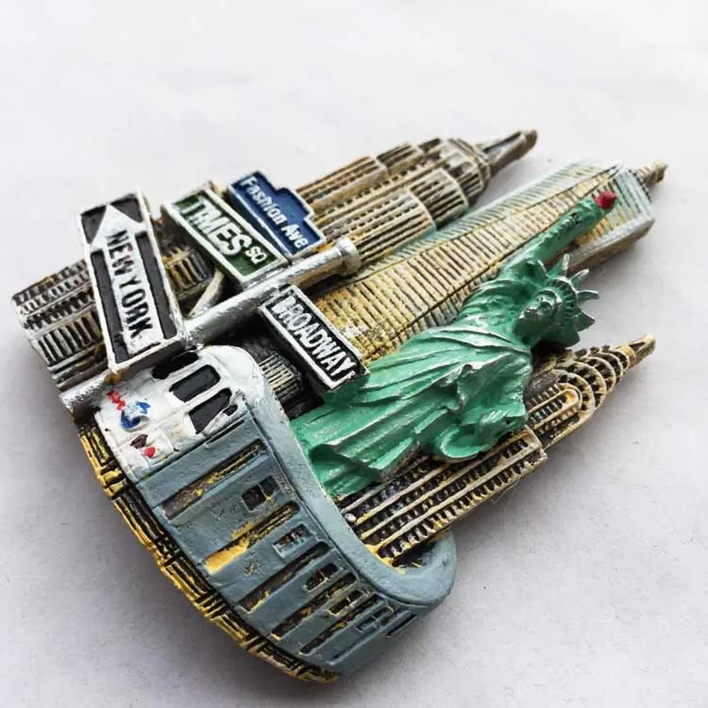 BABELEMI 1PCS USA New York City Landmark Fridge Magnet Souvenir Statue of Liberty Refrigerator Magnets Decor Crafts|Магниты на