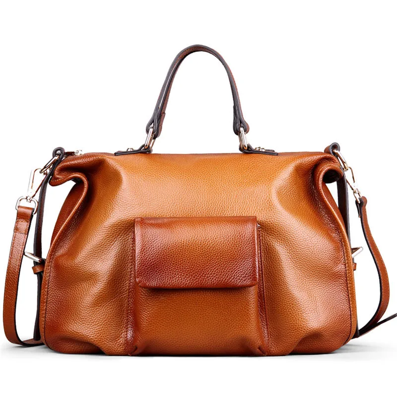 

Nesitu A4 Fashion Large Capacity Brown Genuine Leather OL Office Women Handbags Shoulder Messenger Bags Lady Female Tote M9293