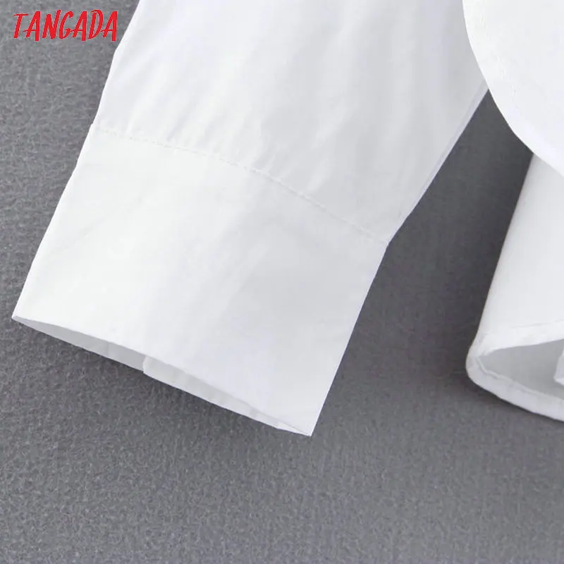  Tangada women patchwork white sweatshirts long sleeve korea style pullovers fashion ladies casual d