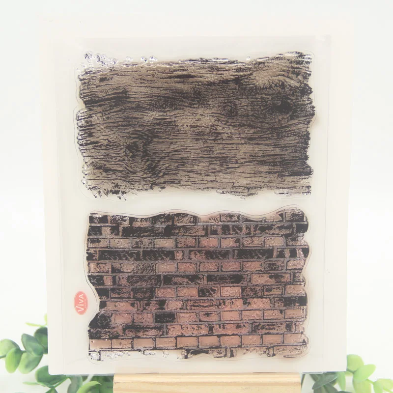 

1 sheet DIY Brick walls and Wood Design Transparent Clear Rubber Stamp Seal Paper Craft Scrapbooking Decoration
