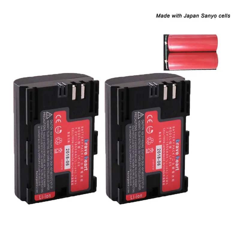 

Hight quality 2x Bateria LP-E6N LP-E6 LP E6 lpe6 Battery LPE6N LP E6N batterie For Canon 5D Mark II III 7D 60D EOS 6D 70D 5D3