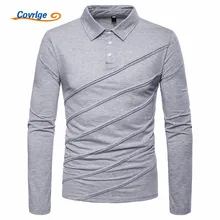 Covrlge, Мужская рубашка поло размера плюс, Осень-зима, брендовая мужская рубашка поло с длинным рукавом, повседневная мужская рубашка, мужские рубашки поло, MTP100