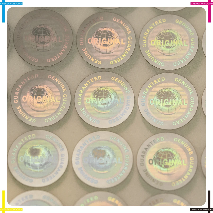Hologram sticker multiple colors Global design logo 20mm Diameter 2000 pcs