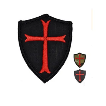 

Ten piece a lot 3D embroidery armband Spartacus patches Knights Templar Cross patches 3x2.5 Shield Military Patch