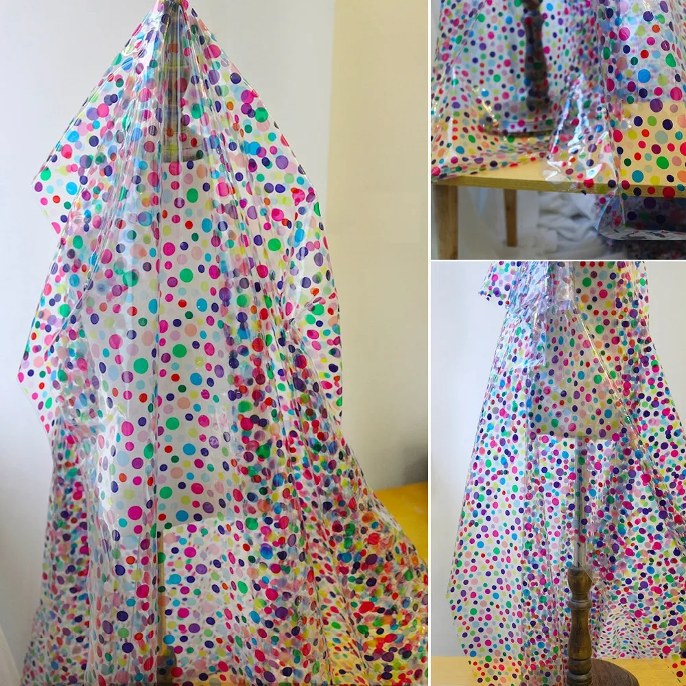 

rainbow color dot transparent TPU concave-convex texture soft color wavy raincoat design surface