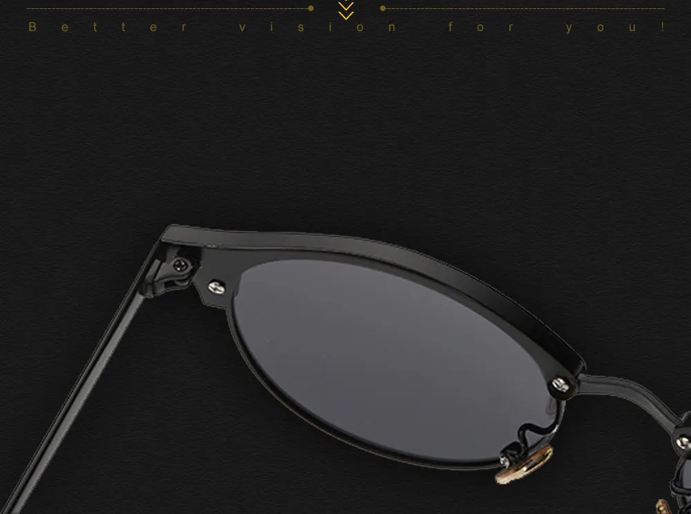 VEGA Eyewear Circle Vintage Sunglasses Polarized Women Semi-Rimless Ladies Designer Sunglass Hipster Glasses Aluminium 185  (3)