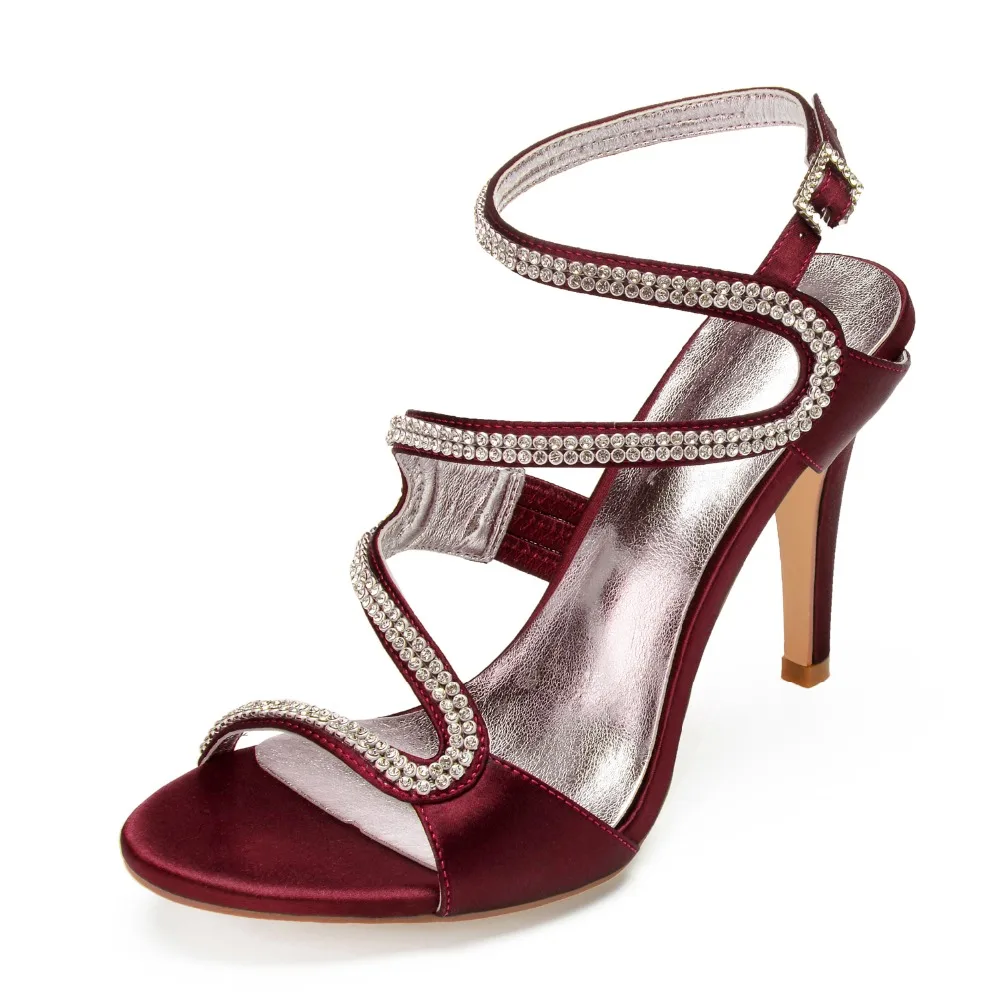 

Sexy shinning rhinestone diamonds thin strap lady satin evening dress sandals wedding party prom shoes high heels ankle strap