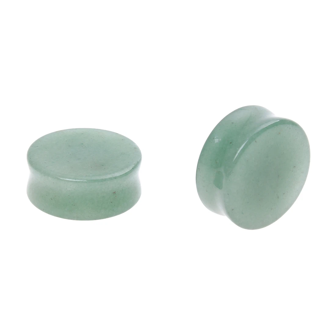 Top Deals 1 Pair of Solid Jade Stone Organic Ear Plugs Gauges Rings
