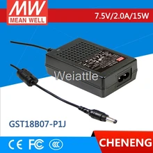 Средний проверенный GST18B07-P1J 7,5 V 2A meanwell GST18B 7,5 V 15 W Industrial Высокая надежность промышленный адаптер