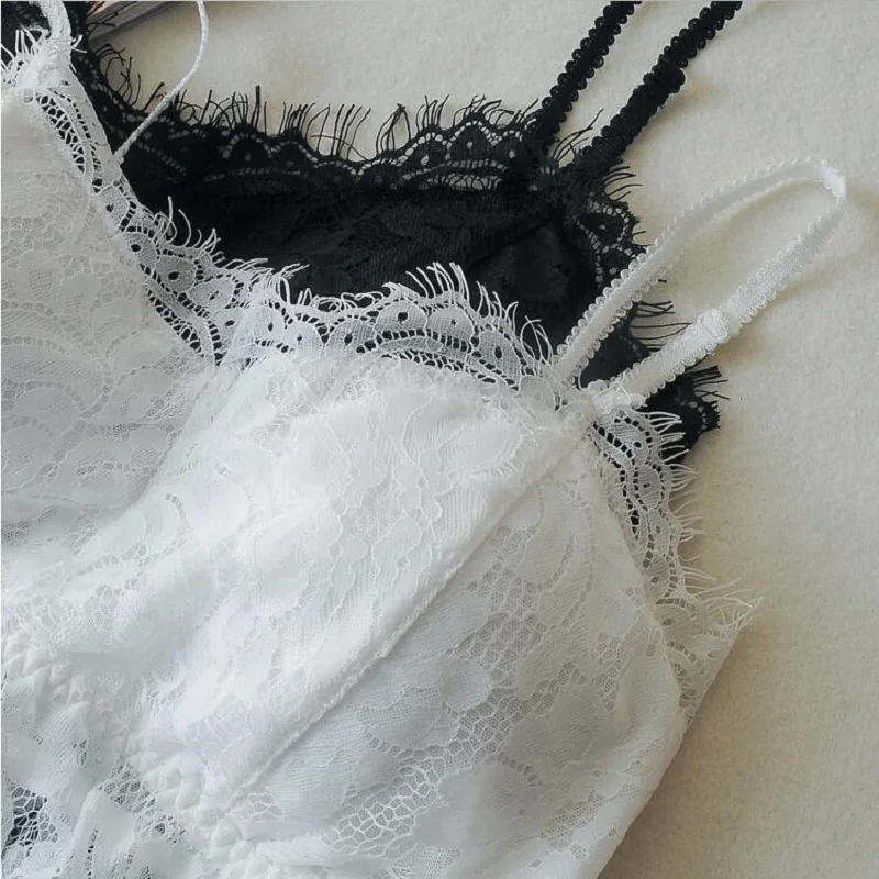 Ladies'new ресницы кружева подвеска с сексуальная открытая спина жилет, анти-износ легкий пояс, Грудь pad и бюстгальтер нижнее белье