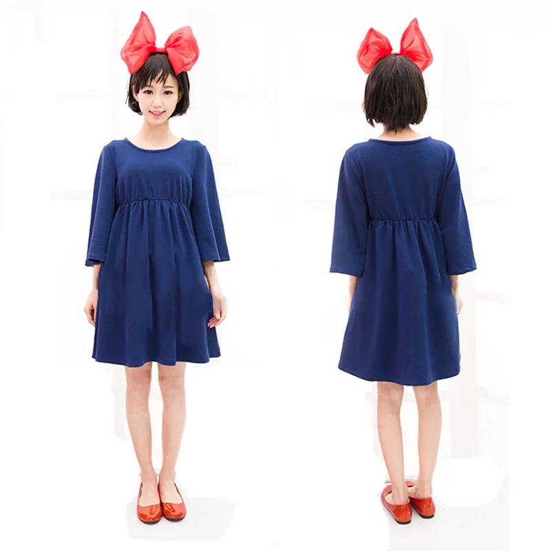 Anime Kiki's Delivery Service Cosplay Costumes Witch Kiki's dark blue