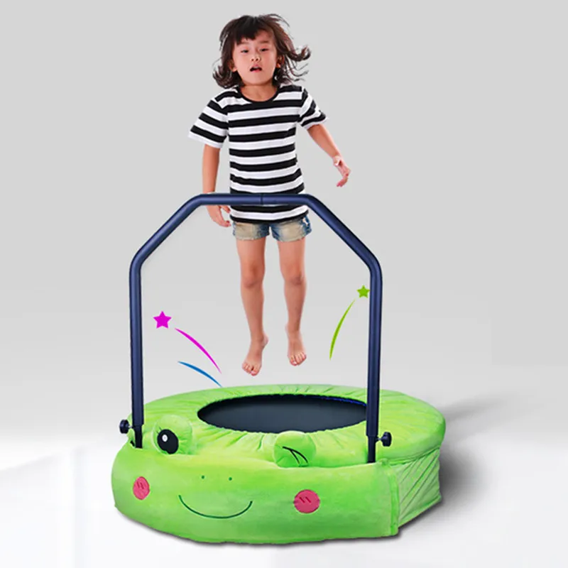 Techsport мини-батут детский батут с поручнями для развлечений в помещении Макс. Belastung: 100 кг - Цвет: Зеленый