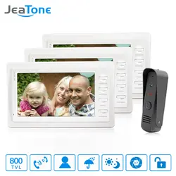 JeaTone 1v3 Горячей Продажи 7 "проводной Видео Домофонные Дверной звонок Система Записи Система Контроля Доступа 1 ИК-Камеры 3 Мониторы