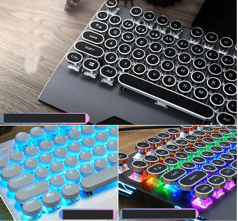 Клавиатура игровая в стиле стимпанк USB Проводная Механическая клавиатура с