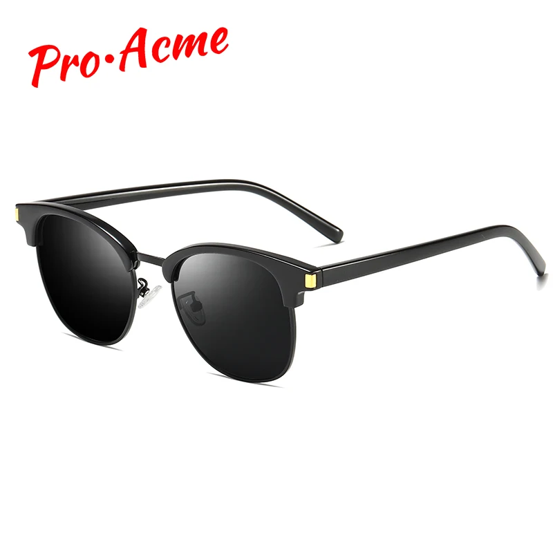 

Pro Acme Sunglasses Men Polarized Driving Glasses Retro Sunglasses For Women Semi-Rimless Sun Glasses lentes de sol 2019 PA1208