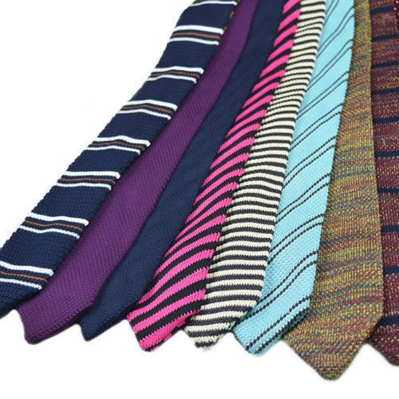 Для мужчин Tie Knit Вязаные узкий галстук 15 цветов галстук нежный Для мужчин узкий тонкий тканые Галстуки