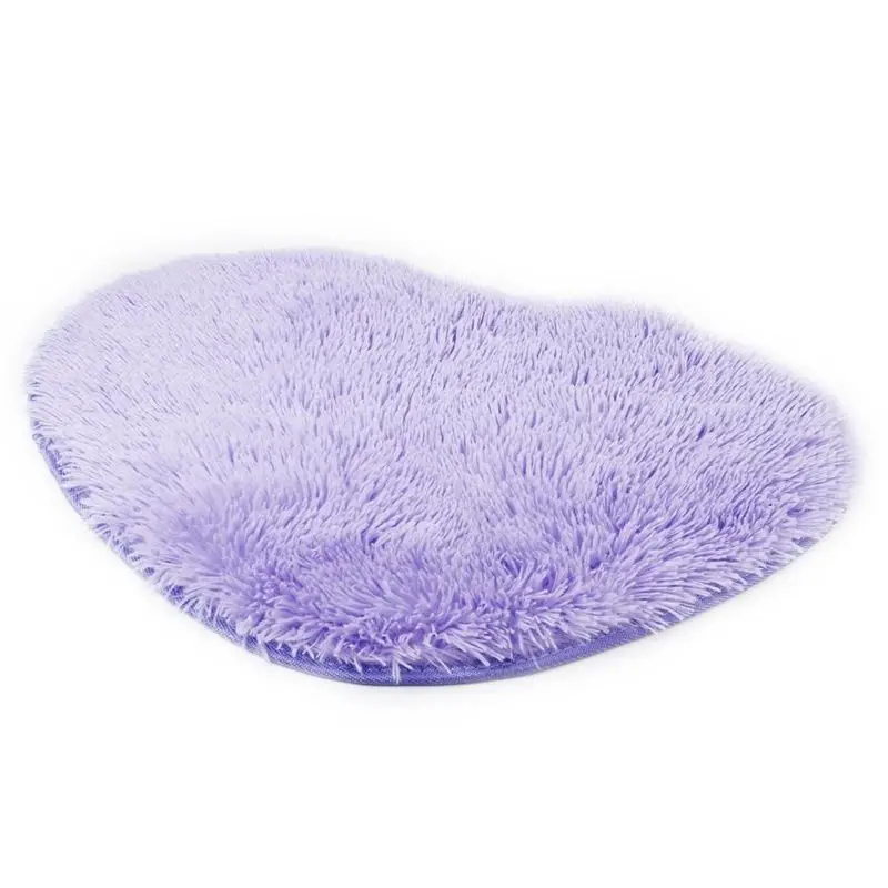 «Любящее сердце» в форме ворсистый, пушистый ковры Противоскользящий коврик ковер Спальня коврик - Цвет: Фиолетовый