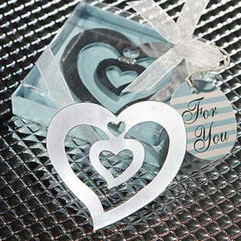 10pcs Wedding Favors Gifts Silver Stainless Steel Declining Double
