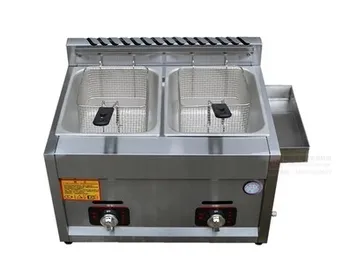 

New design stainless steel gas deep fryer double cylinder gas fryer