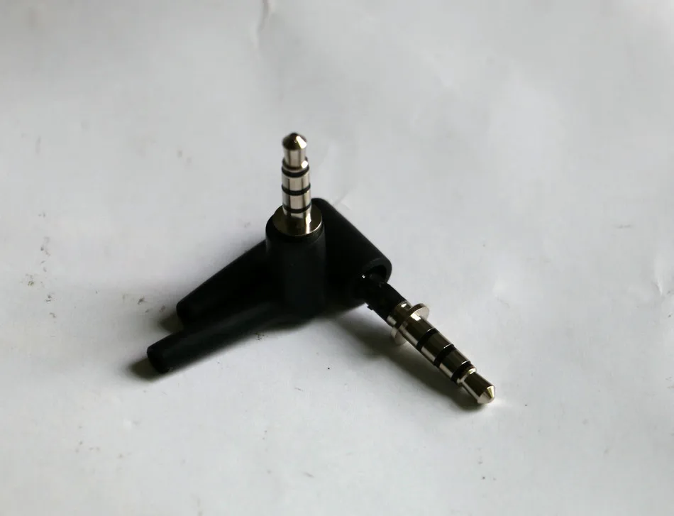 

2 piece 3.5mm 4 Pole black L-shaped right angle Male stereo Plug for 2.5mm Cable Repair Earphones Jack Connector Audio Soldering