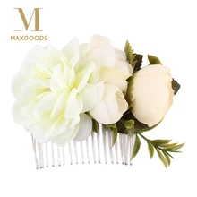 1 шт. расчески для волос с цветком розы, свадебная корона, головной убор с цветущим цветком, повязка на голову для невесты, девочек, заколка для волос с цветком, свадебные украшения