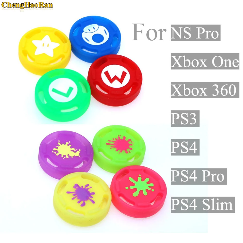 4 Pz/Lotto Per Nintendo Switch Joy-Con Controller Splatoon 2 3D Analogico Joystick Cap Custodia In Silicone Per Ns Pro Controller