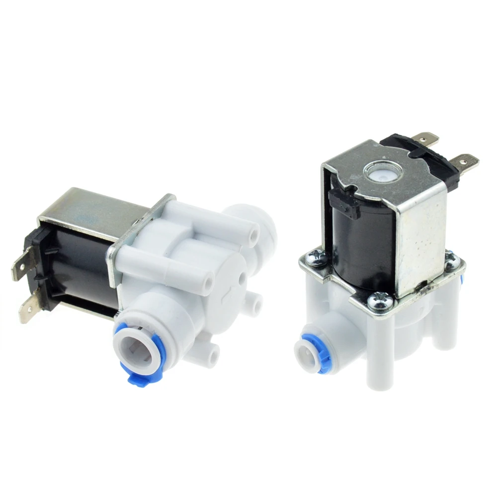 

Electric Plastic Solenoid Valve 12V 24V 220V Normal Close 1/4" 3/8" Hose Pipe Quick Conntection RO Water Reverse Osmosis System