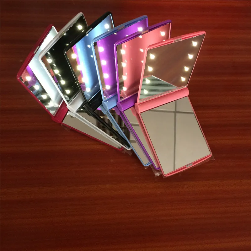 1 шт.. модное женское зеркало для макияжа, складной портативный компактный карман с 8 светодиодный Ами, инструменты для макияжа, хороший