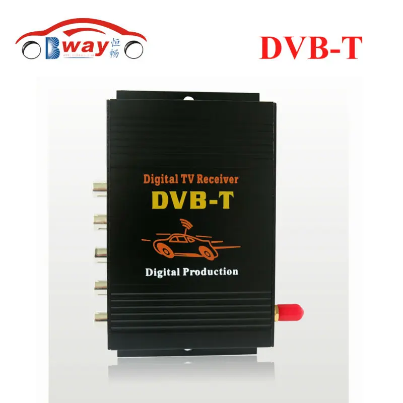 DVB-T MPEG-4 car digital TV receiver box with 4 video output,single antenna for Europe, France, Germany, Spain, Middle East