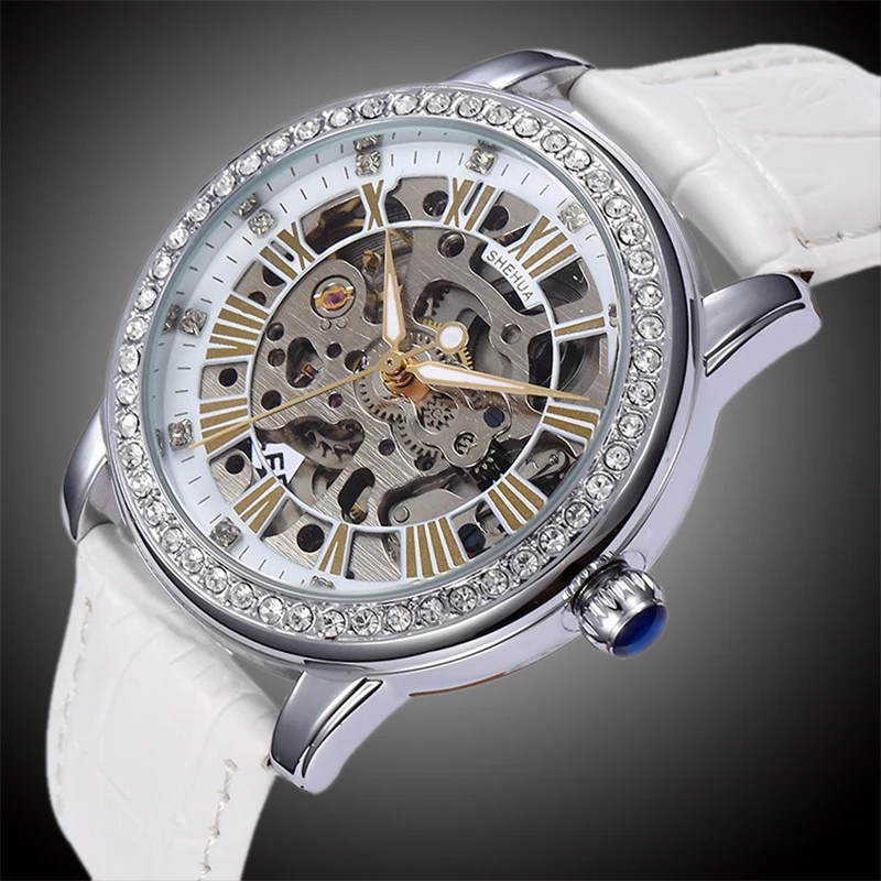 Prix pour Nouveau SHENHUA Montre-Bracelet Femmes Squelette Automatique Auto-Vent Montres pour femmes Strass Montres Mécaniques Cadeau de Fille W158001 Prix pour Nouveau SHENHUA Montre-Bracelet Femmes Squelette Automatique Auto-Vent Montres pour femmes Strass Montres Mécaniques Cadeau de Fille W158001