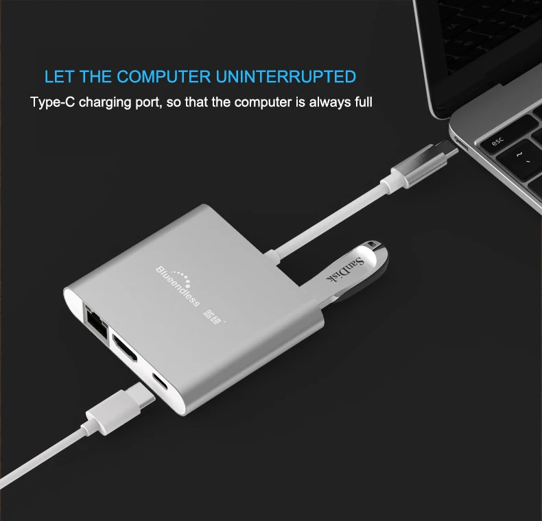 Тип-C charging dock конвертер HDMI/VGA/сетевой порт/удлинитель USB адаптер USB 3,0 алюминиевый концентратор с расширенный Card Reader Hub