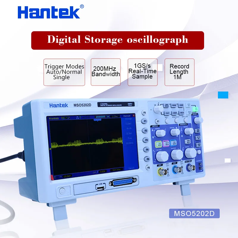 Hantek Mso5202d 200mhz 2ch Mixed Signal Digital Oscilloscope 2 In 1