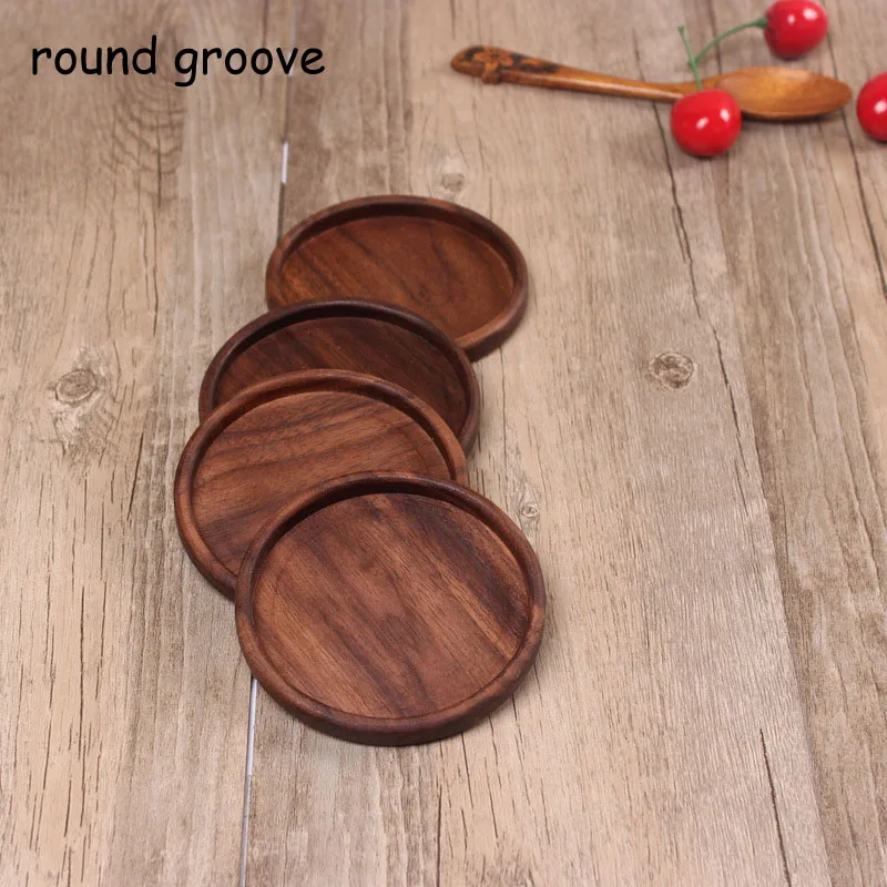 Dark Wood Round Groove