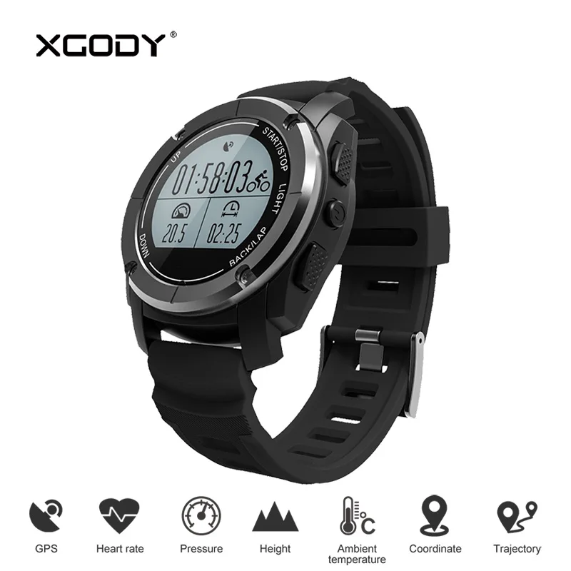

XGODY S928 Professional Sports Smart Watch Waterproof GPS Tracker Pedometer Heart Rate Monitor Smartwatch Reloj for iOS Android