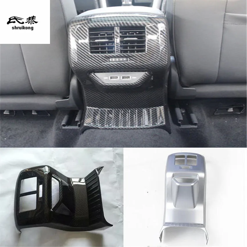 

1pc ABS chrome or carbon fiber grain rear air conditioning outlet decoration cover for 2018 Volkswagen VW T-ROC car accessories