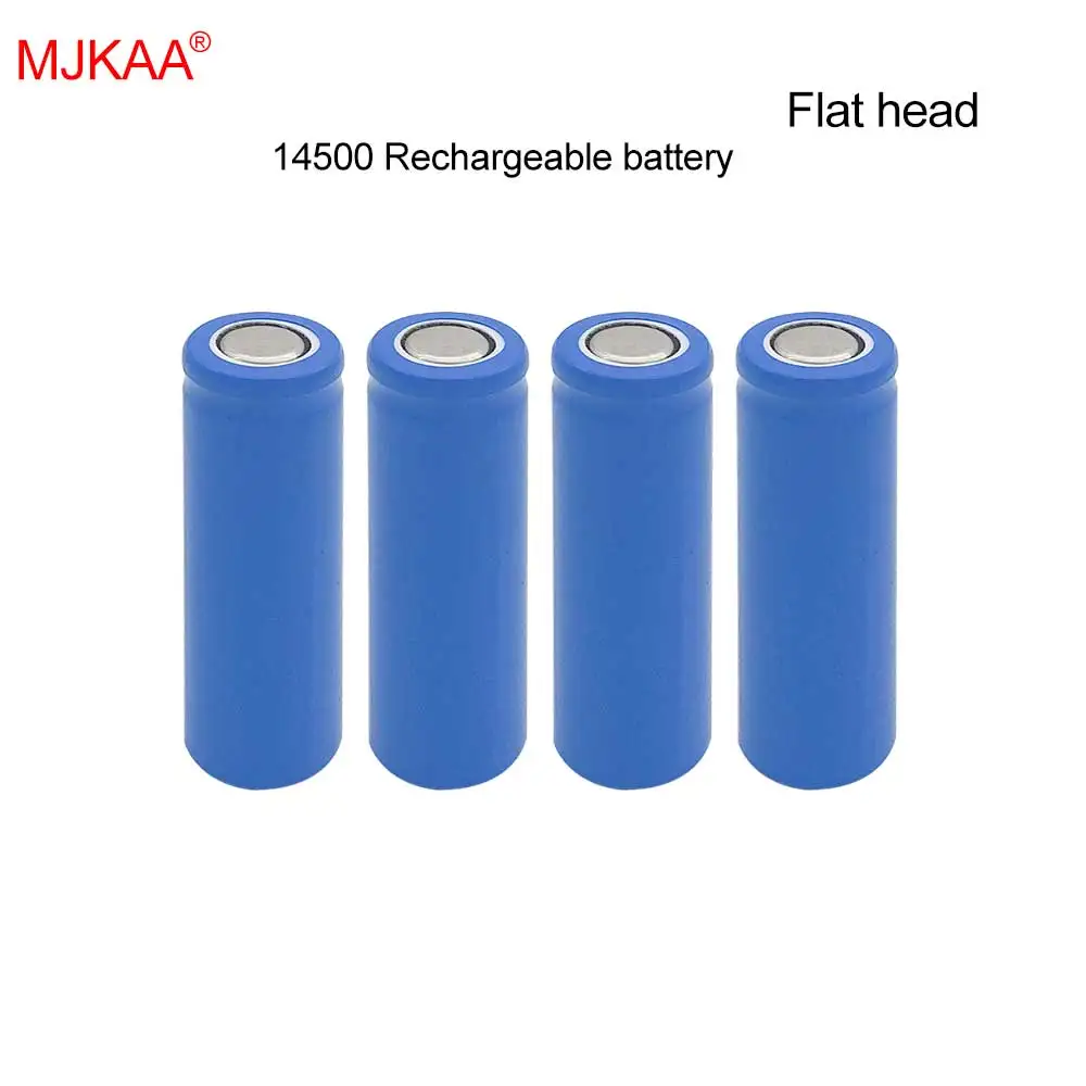 

4pcs/Lot MJKAA 100% Real 1200mAh 14500 Li-ion 3.7V AA size Rechargeable Batteries For Power Bank Flashlight Flat head