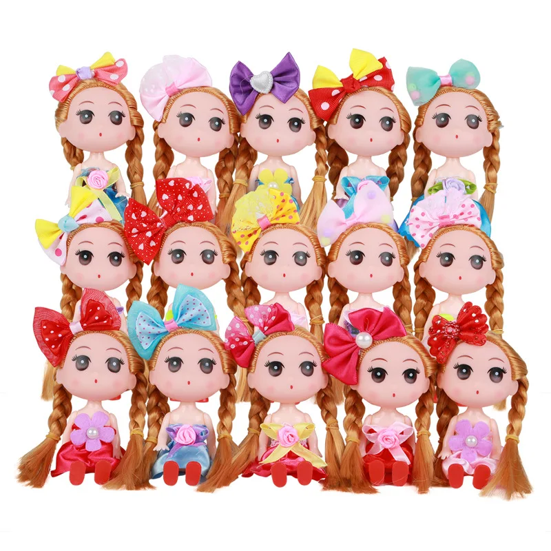 

12Cm Mini LOL Doll Playmate D-manure Dolls with Brown / Gold Bun Hair Dolls 5 Joints Moving Girls Toy Bubble for Children Gift E
