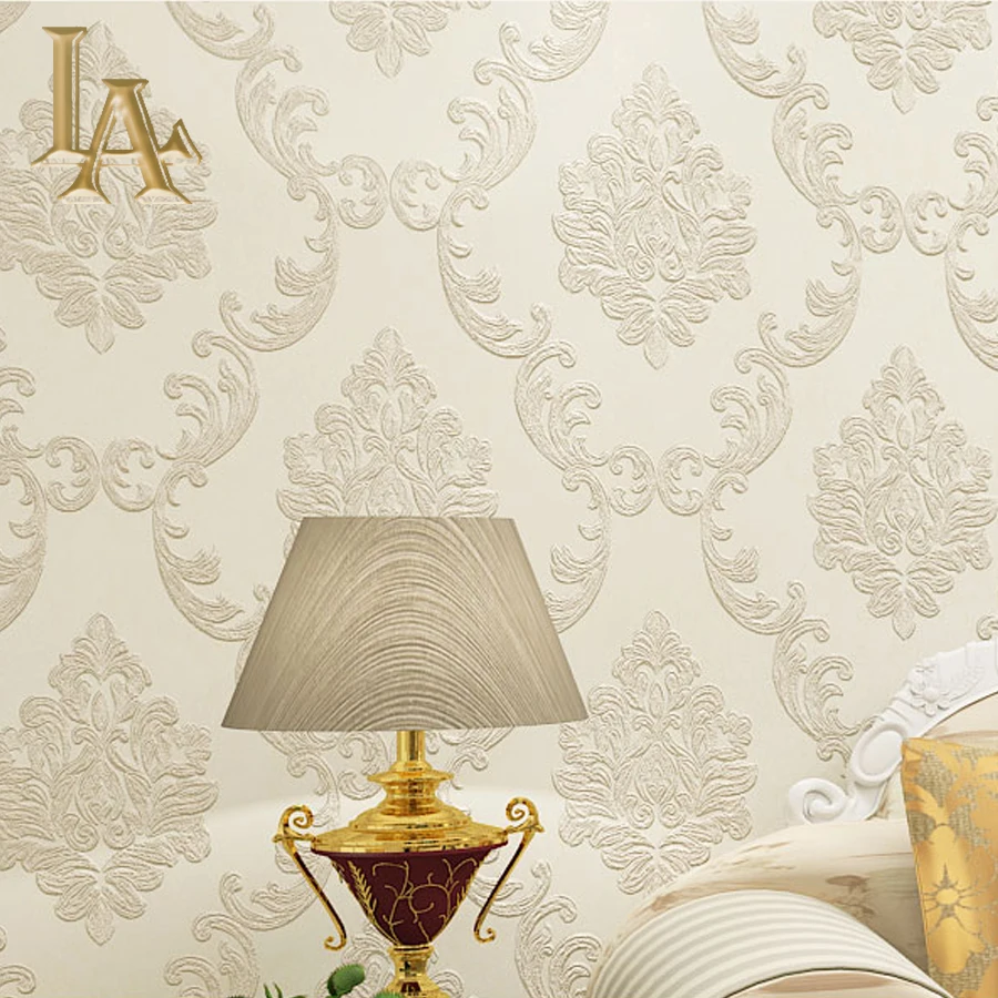 Aliexpresscom Buy European Simple Luxury Beige Grey 3D Damask