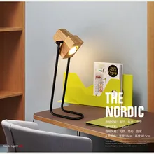 Лофт деревянный+ железо настольная лампа E27 AC 110 В/220 В для Гостиная Спальня прикроватные домашние