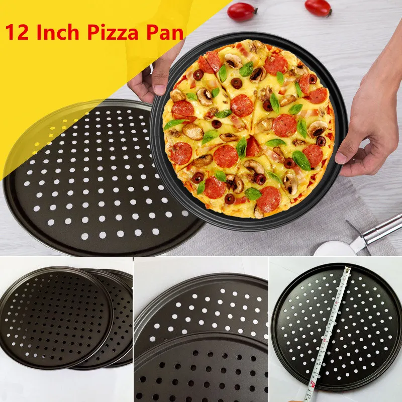 Pizza Pan 12 Inch With Holes Non Stick Pizza Tray Non-Stick KitchenCooking Tools Home Bakery Accessories Pancake Oven Kitchen
